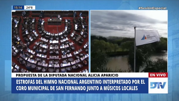 1 himno nacional por músicos de San Fernando